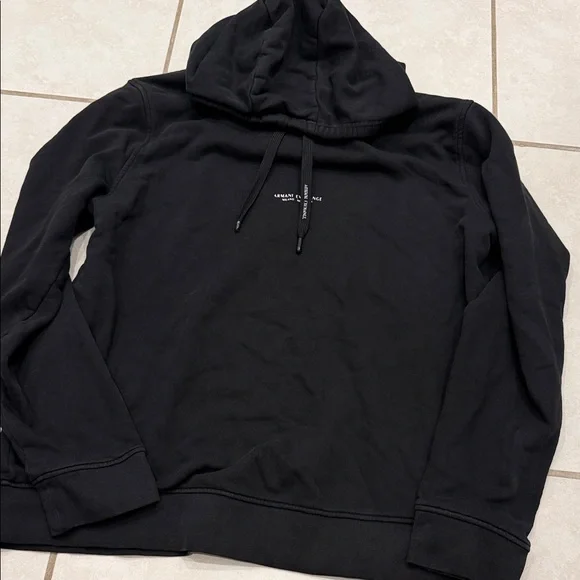 A|X Armani Exchange Black Hoodie with Small Chest Logo - Picture 1 of 4